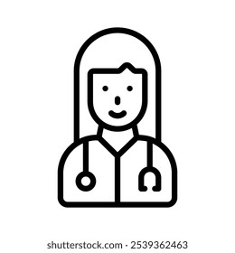 Trend doodle icon of health professional, premium vector