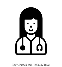 Trend doodle icon of health professional, premium vector