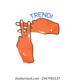 Esquema del vector del doodle de tendencia Sticker. archivo EPS 10