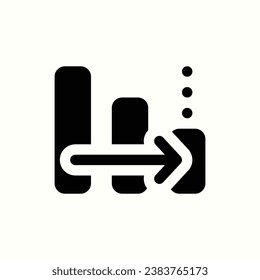trend down black icon, isolated icon in light background, perfect for website, blog, logo, graphic design, social media, UI, mobile app