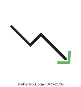 Trend, down, graph icon vector image. Can also be used for material design. Suitable for web apps, mobile apps and print media.