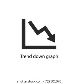 Trend Down Graph Icon Vector Illustration.