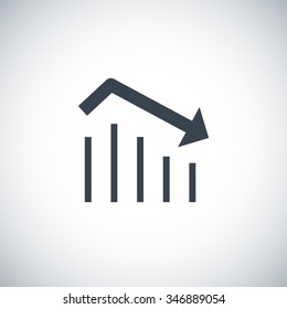 Trend down isolated minimal icon in color. Line vector icon for websites and mobile minimalistic flat design. Modern trend concept design style illustration symbol