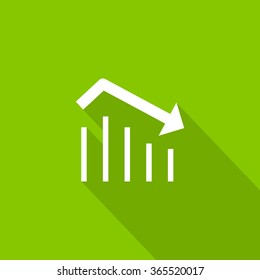 Trend down isolated minimal icon. Business graph line vector icon for websites and mobile minimalistic flat design.