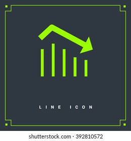 Trend down isolated minimal icon. Business graph line vector icon for websites and mobile minimalistic flat design.
