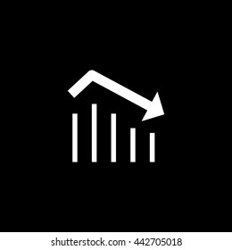 Trend down isolated minimal icon. Business graph line vector icon for websites and mobile minimalistic flat design.