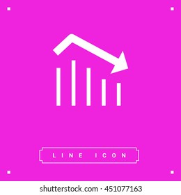 Trend down isolated minimal icon. Business graph line vector icon for websites and mobile minimalistic flat design.