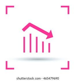 Trend down isolated minimal icon. Business graph line vector icon for websites and mobile minimalistic flat design.