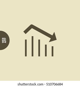 Trend down isolated minimal icon. Business graph line vector icon for websites and mobile minimalistic flat design.