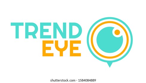 trend eye yellow blue abstract sign logo concept design illustration