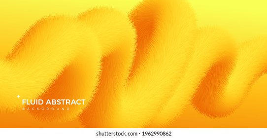 Trend fashion fur texture fluid gradient 3d pipe abstract element