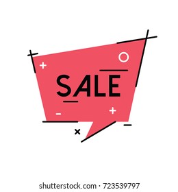 Trend Flat Vector Bubble, Sale Promo Banner Vector.