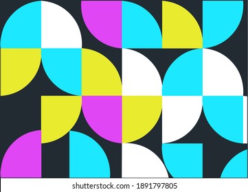 fondo abstracto de bauhaus geométrico de tendencia, con colores hermosos, ilustración vectorial