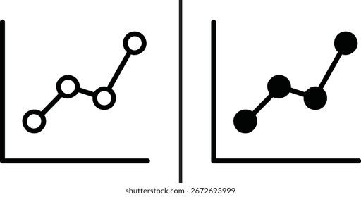 Trend Graph and Business Analytics Symbol: A Set of Line Chart Icons for Data Visualization and Financial Growth

