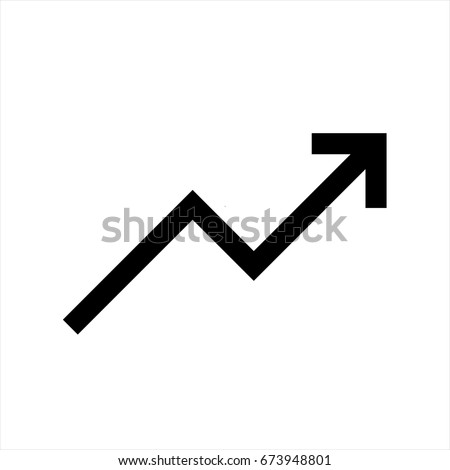 Trend up graph icon in trendy flat style isolated on grey background. Trend up graph icon page symbol for your web site design Trend up graph icon logo app, UI. Trend up graph icon Vector illustration