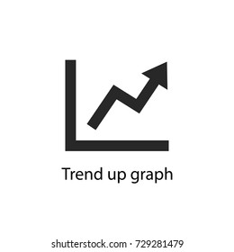Trend up graph icon vector illustration.