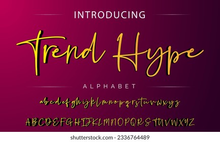 Trend Hype signature Font Calligraphy Logotype Script Brush Font Type Font lettering handwritten