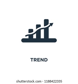 Trend icon. Black filled vector illustration. Trend symbol on white background. Can be used in web and mobile.