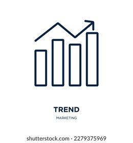 trend icon from marketing collection. Thin linear trend, business, graph outline icon isolated on white background. Line vector trend sign, symbol for web and mobile