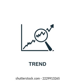 Trend icon. Monochrome simple Stock Market icon for templates, web design and infographics