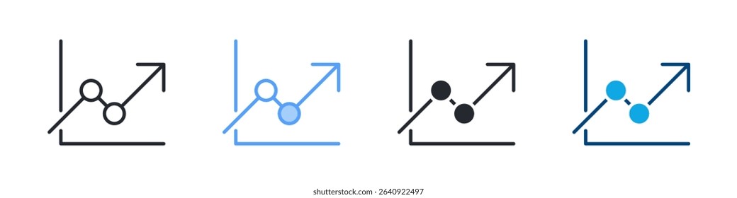 Trend Icon Set Multiple Style. Design In Outline, Blue, Glyph, Dualtone