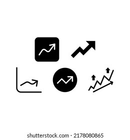 Trend Up Icon Set Vector Symbol Design Illustration