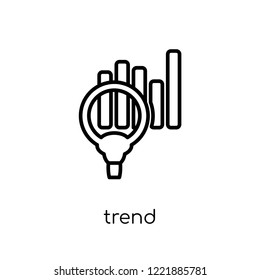 trend icon. Trendy modern flat linear vector trend icon on white background from thin line General collection, editable outline stroke vector illustration