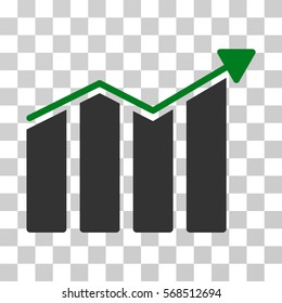 Trend icon. Vector illustration style is flat iconic bicolor symbol, green and gray colors, transparent background. Designed for web and software interfaces.