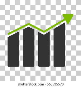 Trend icon. Vector illustration style is flat iconic bicolor symbol, eco green and gray colors, transparent background. Designed for web and software interfaces.