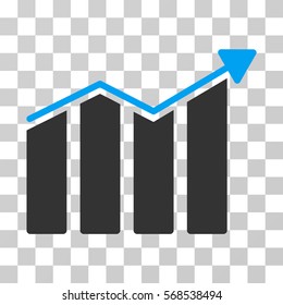 Trend icon. Vector illustration style is flat iconic bicolor symbol, blue and gray colors, transparent background. Designed for web and software interfaces.