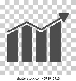 Trend icon. Vector illustration style is flat iconic symbol, gray color, transparent background. Designed for web and software interfaces.