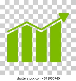 Trend icon. Vector illustration style is flat iconic symbol, eco green color, transparent background. Designed for web and software interfaces.