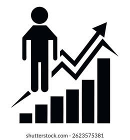 Trend Icon – Vector Silhouette of Current Popularity Symbol on White Background