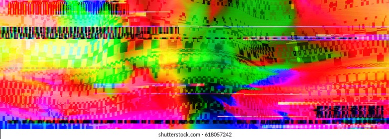 Trend image effect in style glitch. Modern abstract background colorful gradient. Vector illustration