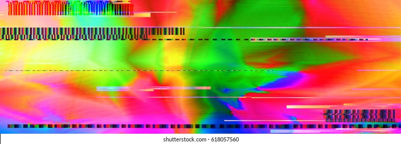 Trend image effect in style glitch. Modern abstract background colorful gradient. Vector illustration