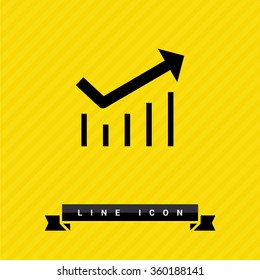 Trend up isolated minimal icon. Business graph line vector icon for websites and mobile minimalistic flat design. 