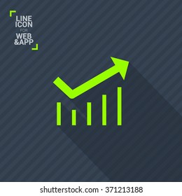 Trend up isolated minimal icon. Business graph line vector icon for websites and mobile minimalistic flat design.
