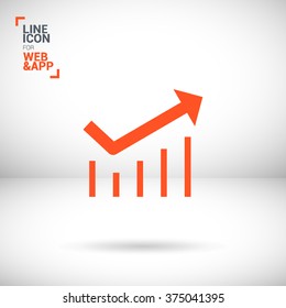 Trend up isolated minimal icon. Business graph line vector icon for websites and mobile minimalistic flat design.