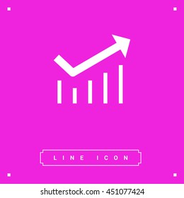 Trend up isolated minimal icon. Business graph line vector icon for websites and mobile minimalistic flat design.