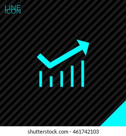 Trend up isolated minimal icon. Business graph line vector icon for websites and mobile minimalistic flat design.