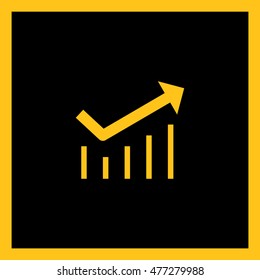 Trend up isolated minimal icon. Business graph line vector icon for websites and mobile minimalistic flat design.