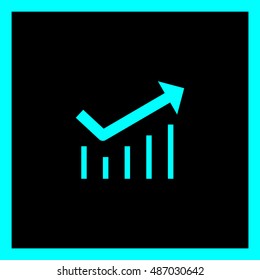Trend up isolated minimal icon. Business graph line vector icon for websites and mobile minimalistic flat design.