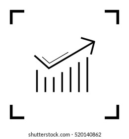 Trend up isolated minimal icon. Business graph line vector icon for websites and mobile minimalistic flat design.