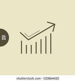 Trend up isolated minimal icon. Business graph line vector icon for websites and mobile minimalistic flat design.