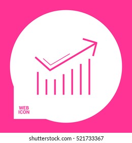 Trend up isolated minimal icon. Business graph line vector icon for websites and mobile minimalistic flat design.