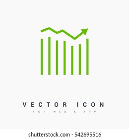 Trend up isolated minimal icon. Business graph line vector icon for websites and mobile minimalistic flat design.