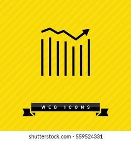Trend up isolated minimal icon. Business graph line vector icon for websites and mobile minimalistic flat design.