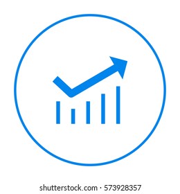 Trend up isolated minimal icon. Business graph line vector icon for websites and mobile minimalistic flat design.