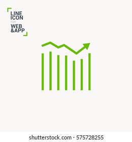Trend up isolated minimal icon. Business graph line vector icon for websites and mobile minimalistic flat design.