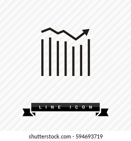 Trend up isolated minimal icon. Business graph line vector icon for websites and mobile minimalistic flat design.